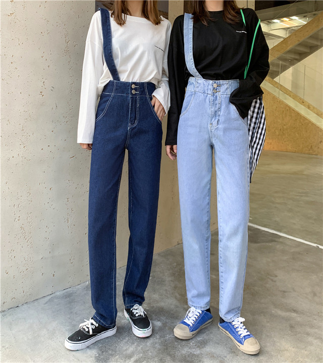ワンショルダーステッチデニムパンツ