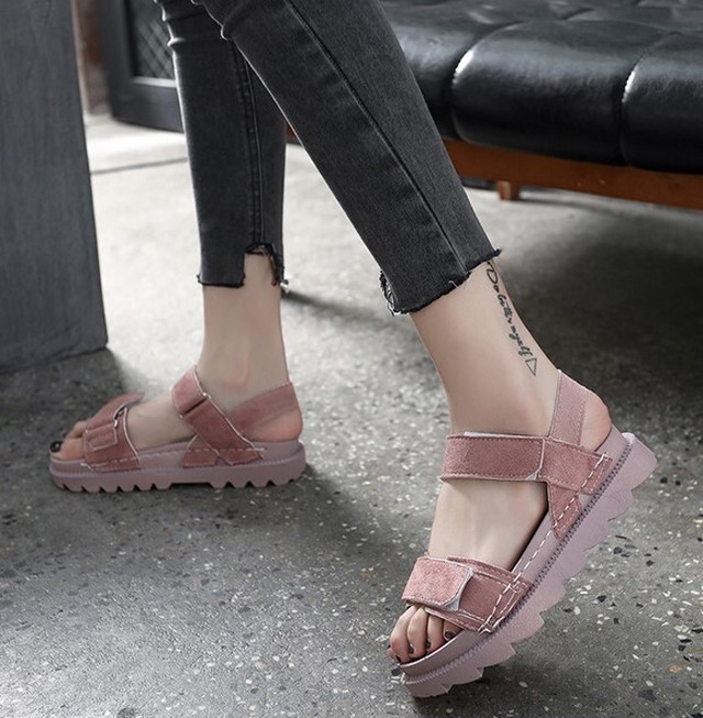 夏の定番 スポーツサンダル 厚底サンダル スポサン レディース メンズライク スポーティー 海 ビーチサンダル マジックテープ デート アウトドア Ptnym3060 Shop Suba