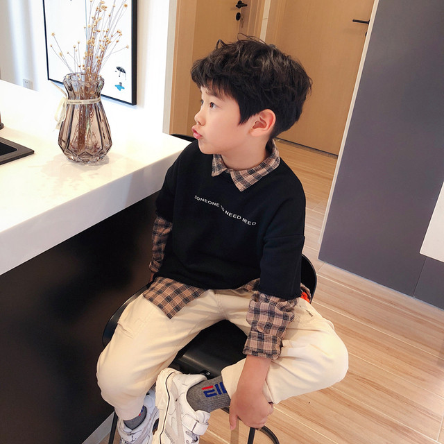 男の子 子供服 チェックシャツ ２枚縫い合わせ Kids Closet