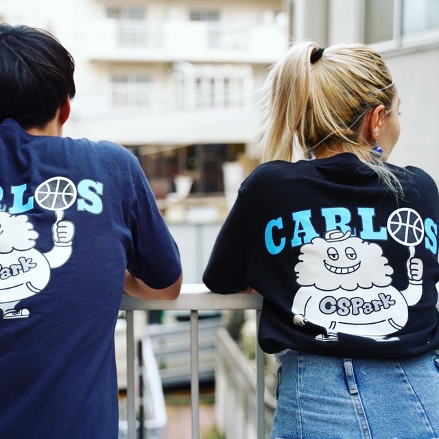 カルロス バックプリントtシャツ Navy Cspark Store