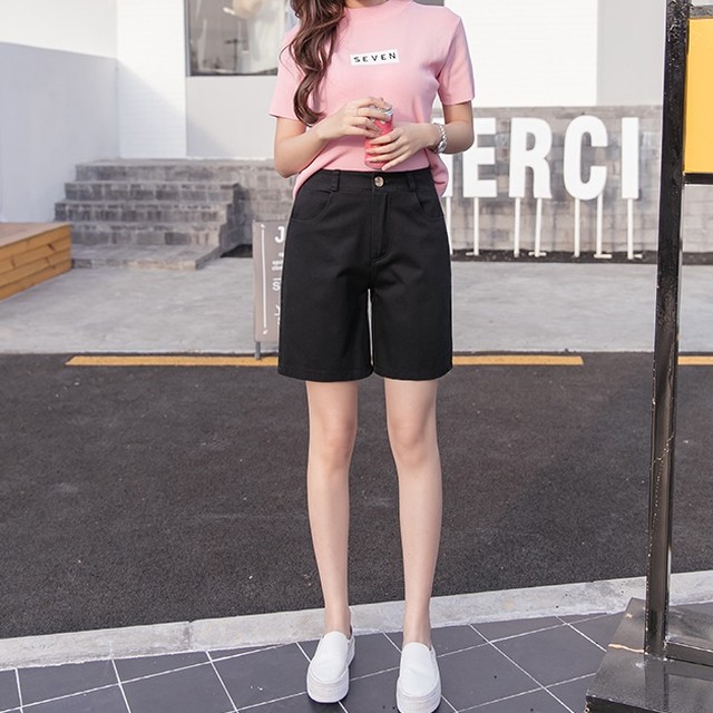 ハーフパンツ レディース 韓国 ファッション レディース ショートパンツ コットン カラーデニム ショーパン 夏服 レディース ベージュ レッド オフホワイト イエロー 黒 夏 パンツ レディース Vestito