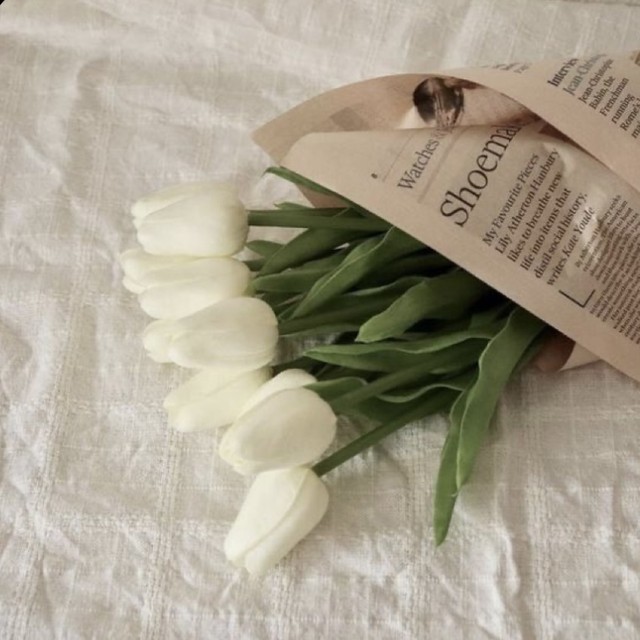 チューリップ 白 ホワイト 韓国風インテリア雑貨 Blattmond