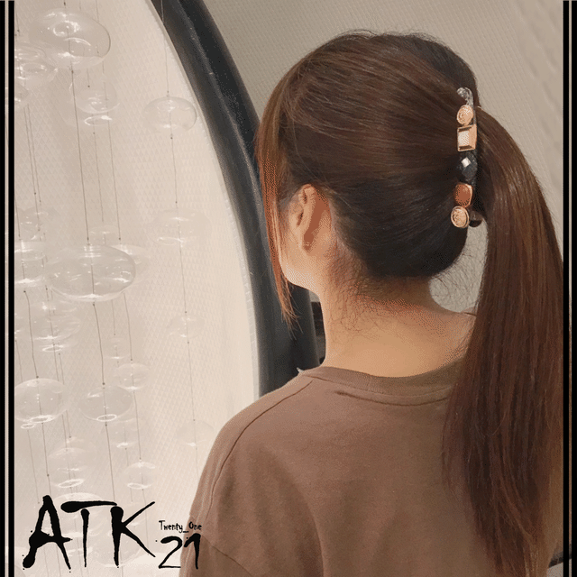 アンティークボタン レトロ バナナクリップ クリアタイプ 髪留め しっかり留まる レディース 簡単ヘアアレンジ ヘアアクセサリー Bnn Atk21