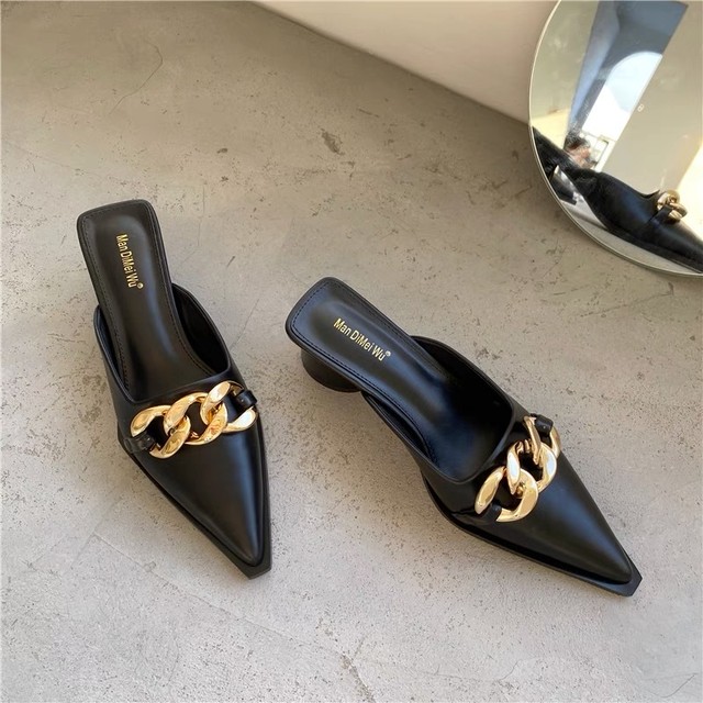 gold chain sandals