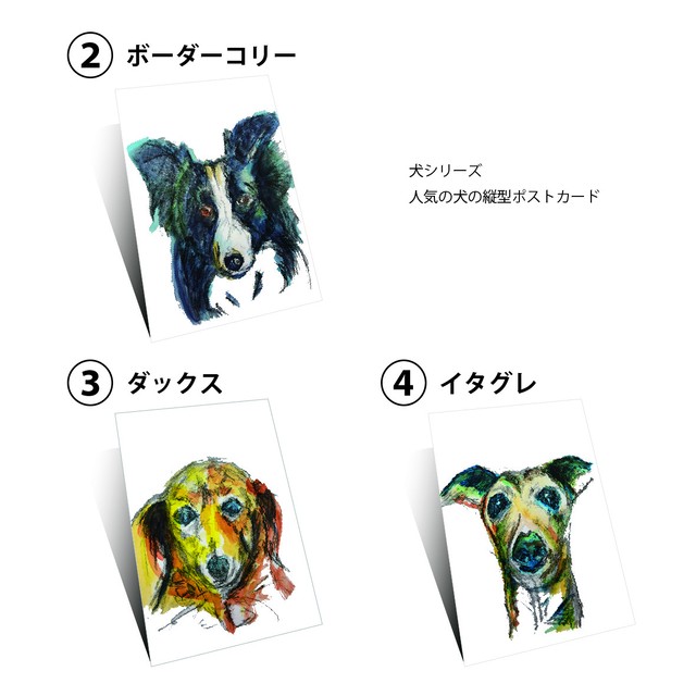 Brush P003 ポストカード 犬シリーズ Brush Design