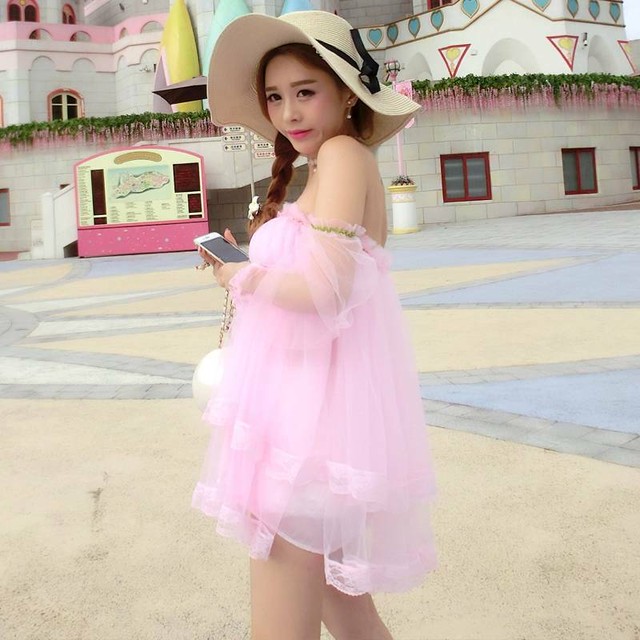 ワンピース フリル レース 可愛い ガーリー 春 夏 ゆったり 体型カバー Tc0330 Brutal Beauty Fashionstore レディース ウェア オススメ コーデ 通販