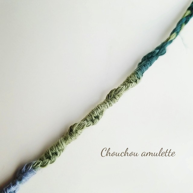 ミサンガ アンクレット ヘンプグリーン系グラデーションカラー Chouchou Amulette