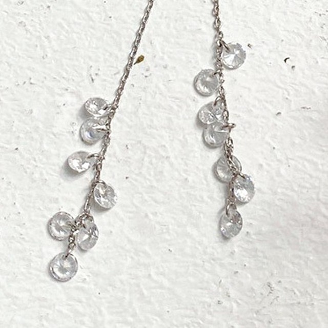 ウェディング ヘッドアクセサリー ブライダル ヘアアクセサリー ティアラ アクセサリー 髪飾り 結婚式 二次会 パーティー ウェディング小物 インポート ピアス イヤリング パールロングチャームピアス Ellenisia ウェディング ブライダル アクセサリー