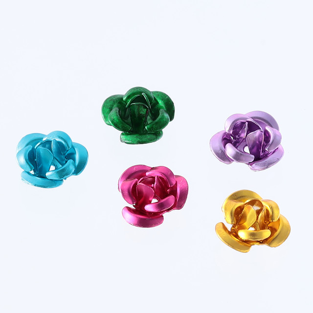 アルミ薔薇 パーツ 7mm 900個 セット ミックス バラ デコ ネイル パーツ アクセサリー 金具 ハンドメイド 手芸 Ap2171 Soncunx