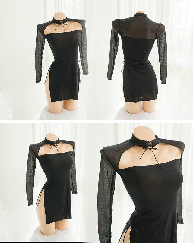 セクシーランジェリー ワンピース スリット シースルー ミニスカート アダルト 女性 レディース コスプレ 仮装 10代 代 30代 40代 Laff Store ラフストア セクシーランジェリー 下着 インナー ショーツ ブラ