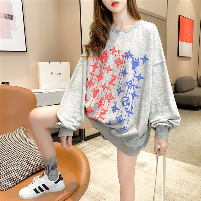 トップス スウェット トレーナー スターペイント ルーズ ゆったり 大人可愛い デイリー 普段着 お出かけ 春 秋 冬 レディース Sunrise0911