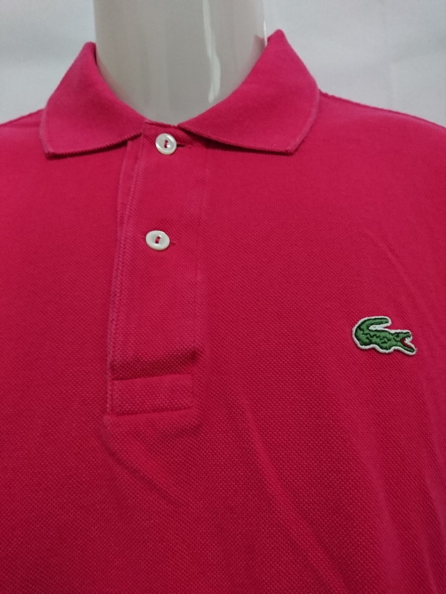 古着 2 メンズs Lacoste ラコステ ポロシャツ 半袖 ワンポイント ピンク系 F5191 スポーツウェア シューズの古着屋 リサイクルスポーツ