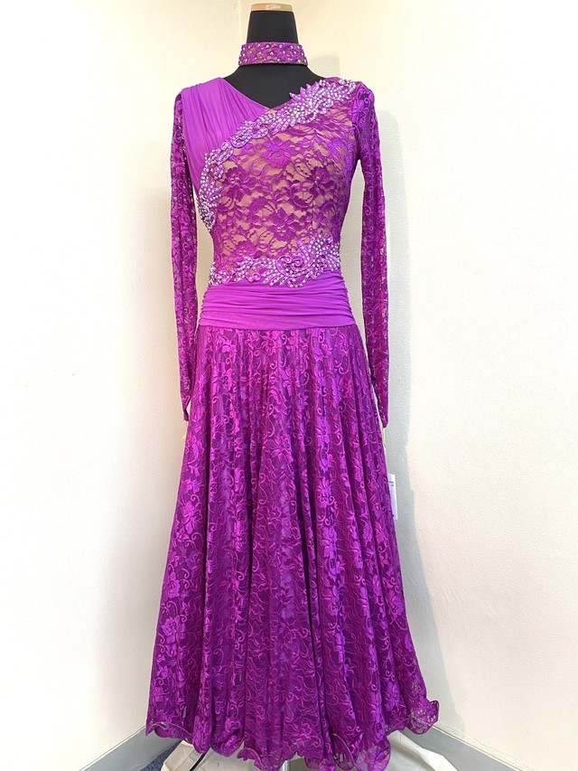 社交ダンス ワンピース ミニデモ パーティドレス 57ワインパープル 品番 Claymore 小売