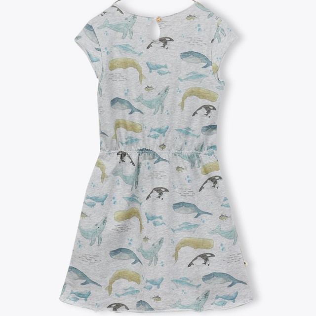 クジラのプリントフリースワンピース 110 150 Saihi