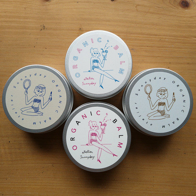 Organic Balm 2 シアバター ホホバオイル配合 ミヤタチカ Atelier Sunny Day オリジナルイラスト缶 Sunnyday Online Shop