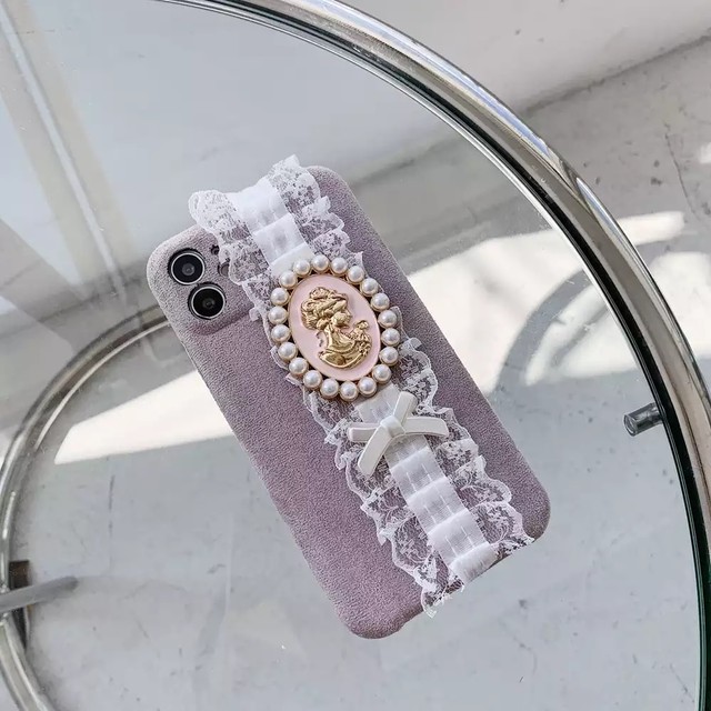 お取り寄せ商品 スマホケース Iphoneケース アンティーク フリル お洒落 レトロ ロリィタ 原宿パール Candy Melts