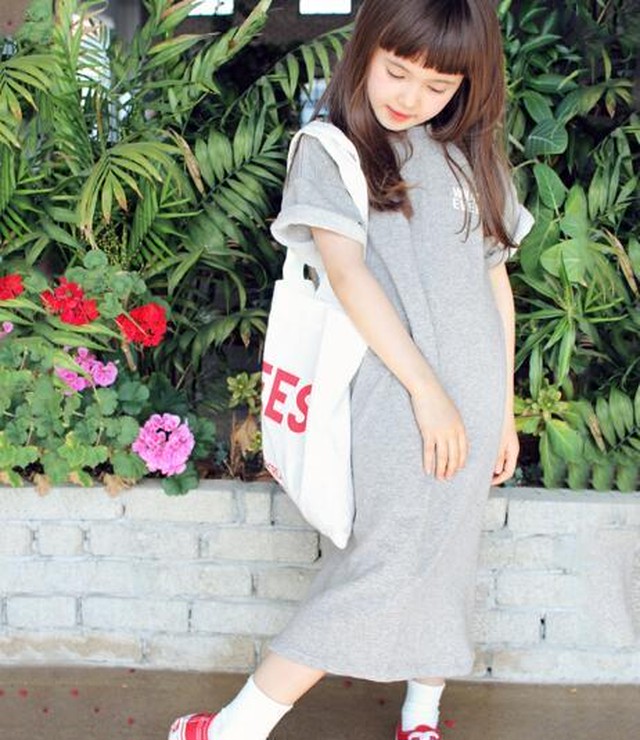 キッズワンピース ファッション 女の子 カジュアル ワンピース 半袖 ママ ムスメ 親子服 韓国子供服 Rebel
