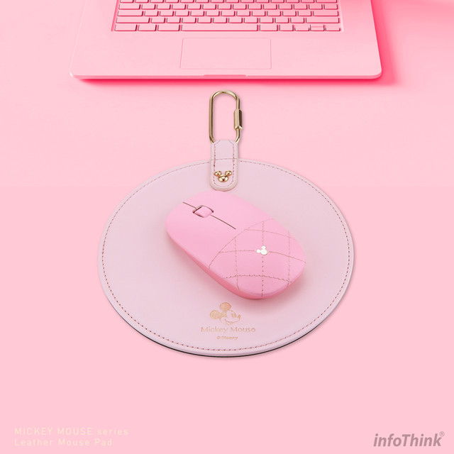 Infothink ワイヤレスマウス Wireless Mouse レザー Leather ディズニー Disney ミッキーマウス Mickey Mouse ピンク 光学マウス Pink Iwm 100 Mkl Pink E Qualia イークオリア