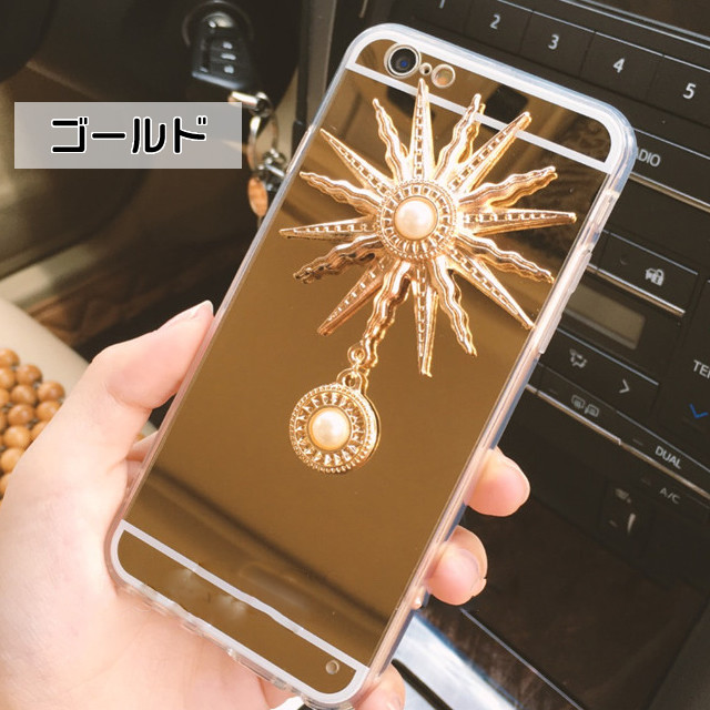 太陽 チャーム 付き ミラー 鏡面 Iphone シェルカバー ケース ゴールド シルバー ローズゴールド Iphone Se 5 5s 6 6s 6plus 6splus 7 7plus 8 8plus Nw171 Loverytrading