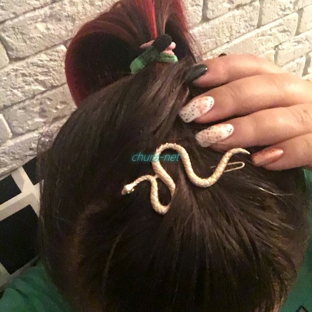 ヘアピン ヘアクリップ スネーク 蛇 へび 髪飾り ヘアアクセサリー