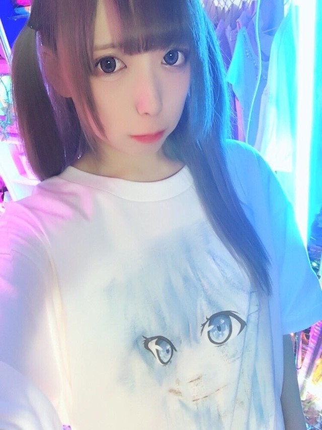 青髪少女の横顔tシャツ Waodepart