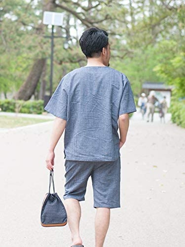 Jpcs 甚平 パジャマ メンズ 夏 ヘンリーネック 綿麻 おしゃれ 男性 かっこいい Botan Japan Classic Store