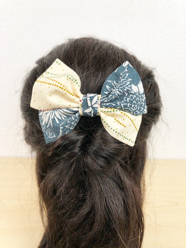 完売 りぼんヘアコーム 大きなリボンと和柄が可愛い 簡単ヘアアレンジ Beshow