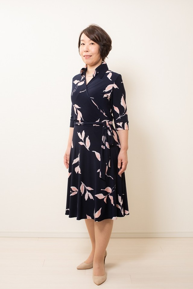 魔法のワンピース定番の襟付きカシュクールワンピース 魔法のワンピース オンラインストア