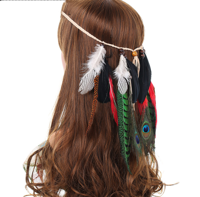 フェザー ヘッドバンド ヒッピーバンド ボヘミアン Geschenk