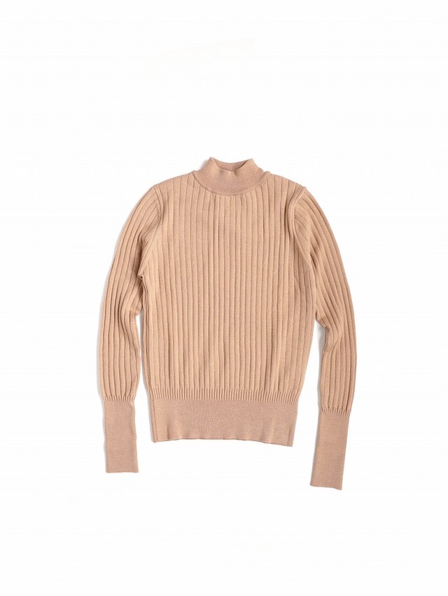 Needle Out Rib Mock Neck