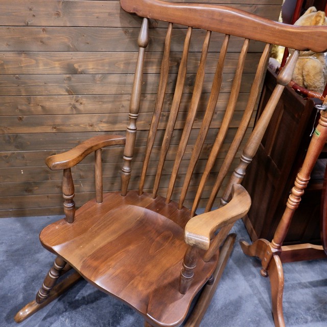 ビンテージ 木製 ロッキングチェア 揺り椅子 ハイバック 家具 古着屋 Sputonic