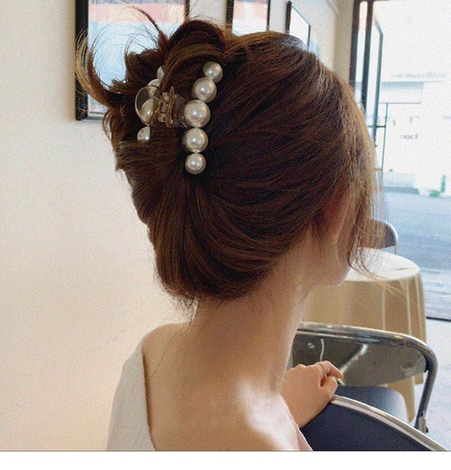 即納 バンスクリップ パールクリップ 韓国ヘアアクセサリー 韓国ins トレンド Plume Accessories