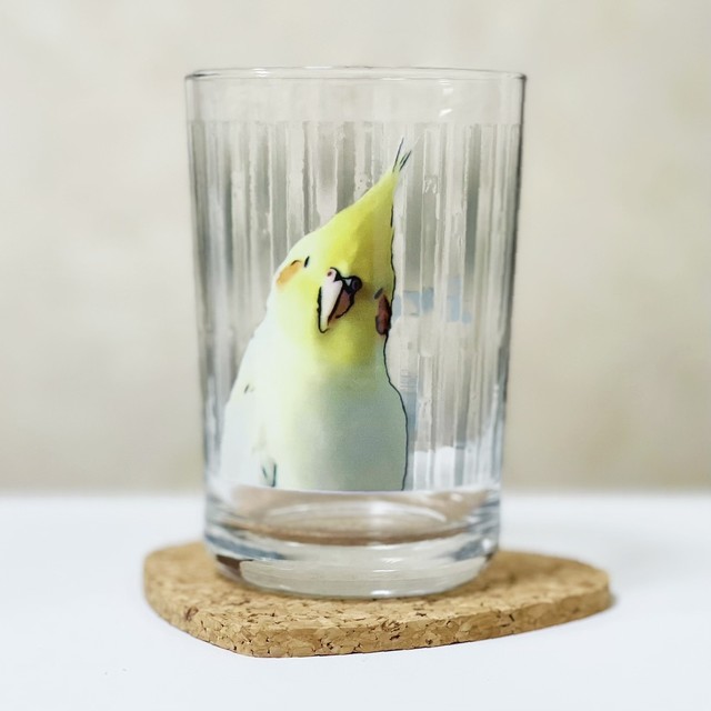 名入れ グラス オカメインコ 鳥グッズ インコグッズ コップ プレゼント ギフト Anaepi Inco