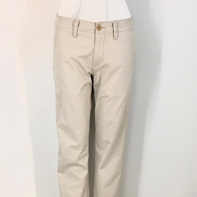 ユニクロ ボーイフレンドフィットチノ ベージュ 143 タグ付きの古着屋