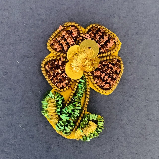 金モール刺繍ワッペン No.32(30年近く前にインドより輸入)
