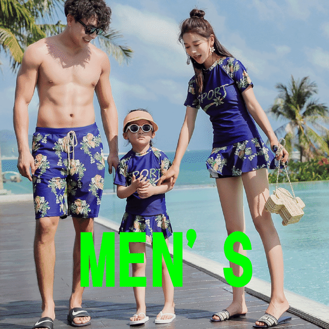 C 親子水着 メンズ バミューダパンツ 親子コーデ ボタニカル柄 Xl 4xl Swim In The Moon