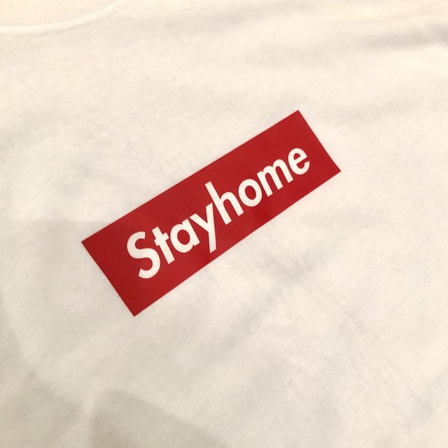Stayhome ｔシャツ 赤ロゴ Takuty