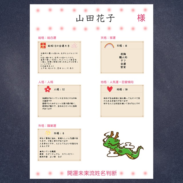 開運未来流姓名判断