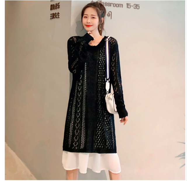 新作女性ファッション ワンピース 秋 韓国 ファッション レディース ワンピース 秋 可愛い 秋ワンピース レディース ワンピース Vネック ミモレ丈 Nkk 111 ふくふくの木