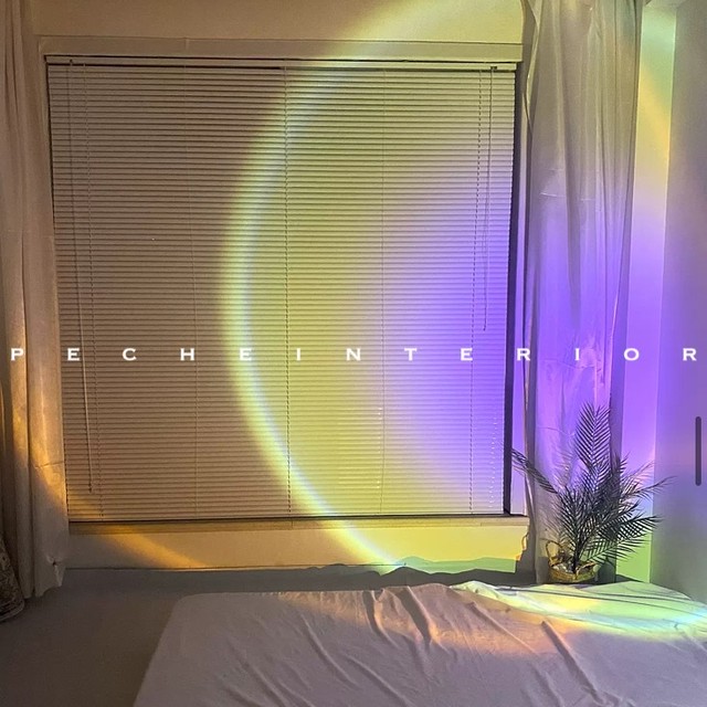 即納 サークルライト お洒落 ライト 照明 太陽光 アート 小物 モノトーン 北欧 撮影用 影 海外風 シンプル 韓国 雑貨 Peche ペシェ