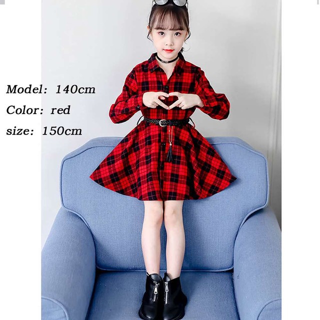 キッズ シャツ ワンピース チェック柄 長袖 子供服 女の子 おしゃれ アイコネクトショップ Base店