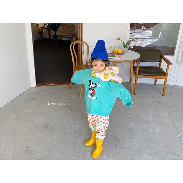 即納 親子コーデ ミッキー スウェット キッズ Ikasis