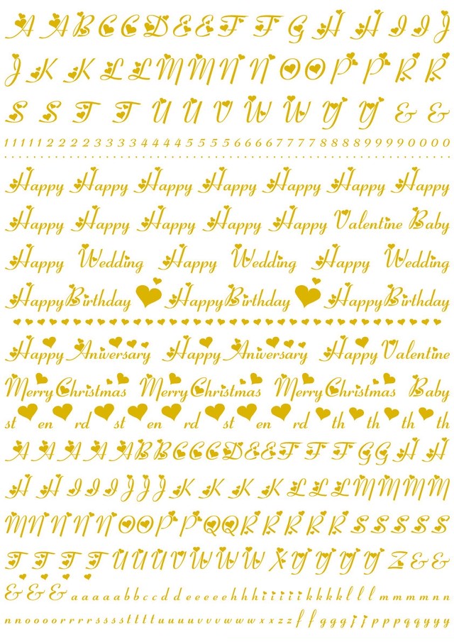 ハートアルファベット転写紙 ａ３ ポーセリンアート転写紙販売 Berry Clover ベリークローバー