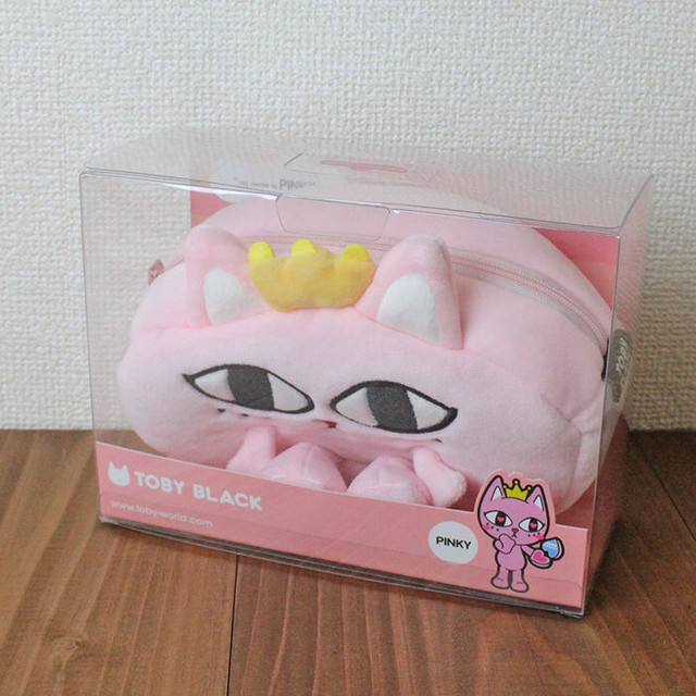Toby Black ポーチ 猫柄 香港ブランド 肉球雑貨ホワイトアンドピーチ