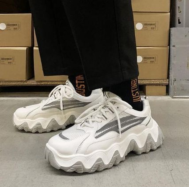 メンズ スニーカー白色 厚底 ボリュームスニーカー 靴 送料無料 Jb 1