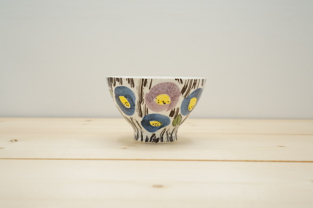 お茶碗 波佐見焼 刷毛花紋 青 大黒屋海苔店うつわ