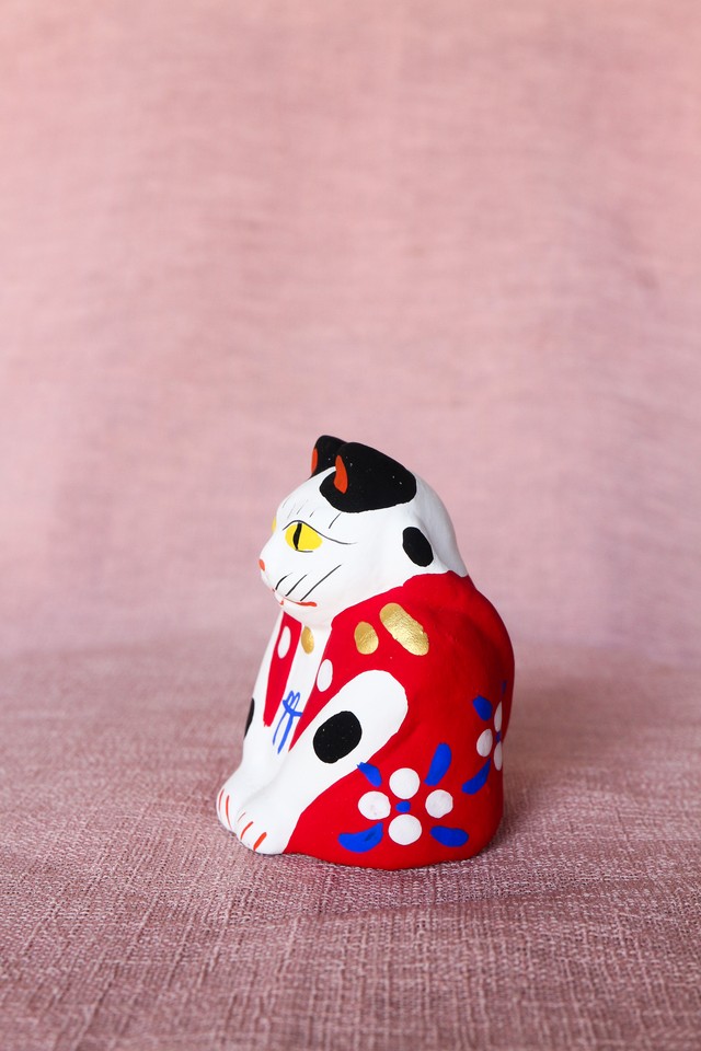 こらんしょ人形 猫 会津中湯川人形 土人形 おみやげ処 本家美濃屋 大内宿