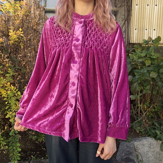 色んな色を楽しんで ベロア トップス フィッシャーピンク 高円寺古着 Slut Albatross Vintage