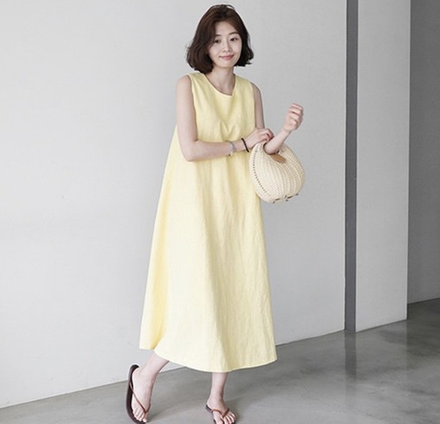 シンプル 着痩せワンピース 韓国ファッション オルチャンファッション ワンピースコーデ シンプルワンピース Salan Slow シンプル 着痩せワンピース 韓国ファッション オルチャンファッション ワンピースコーデ シンプルワンピース Salan Slow