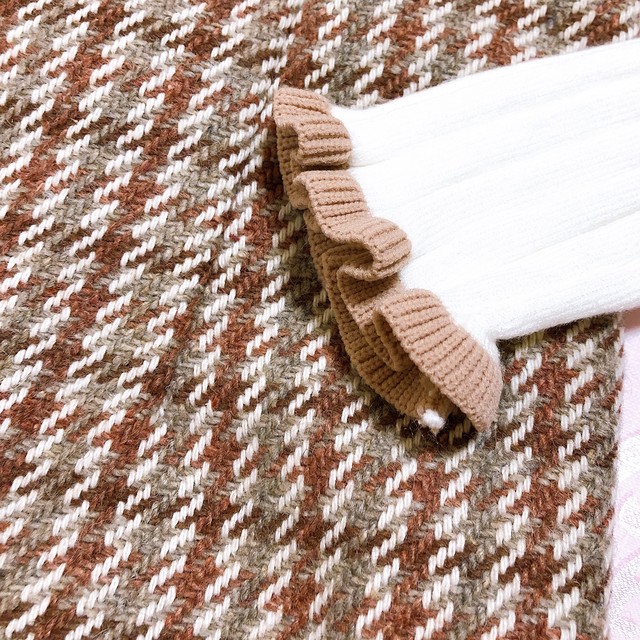 Bigリボン ショコラチェック ワンピース ニット付き 量産型 量産 地雷 Princesshyatt プリンセスハイアット 圧倒的なヒロインになれる量産型 地雷系ファッション専門店